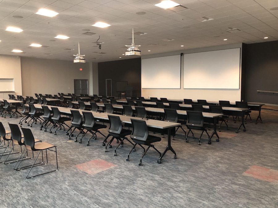 Training workshop room arranged for a group session